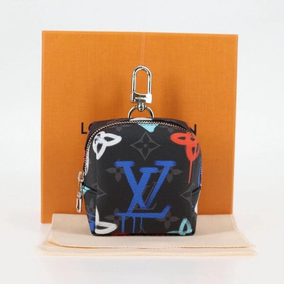 LOUIS VUITTON Eclipse Graffiti Porte Cle Squared Pouch - Picture 10 of 15